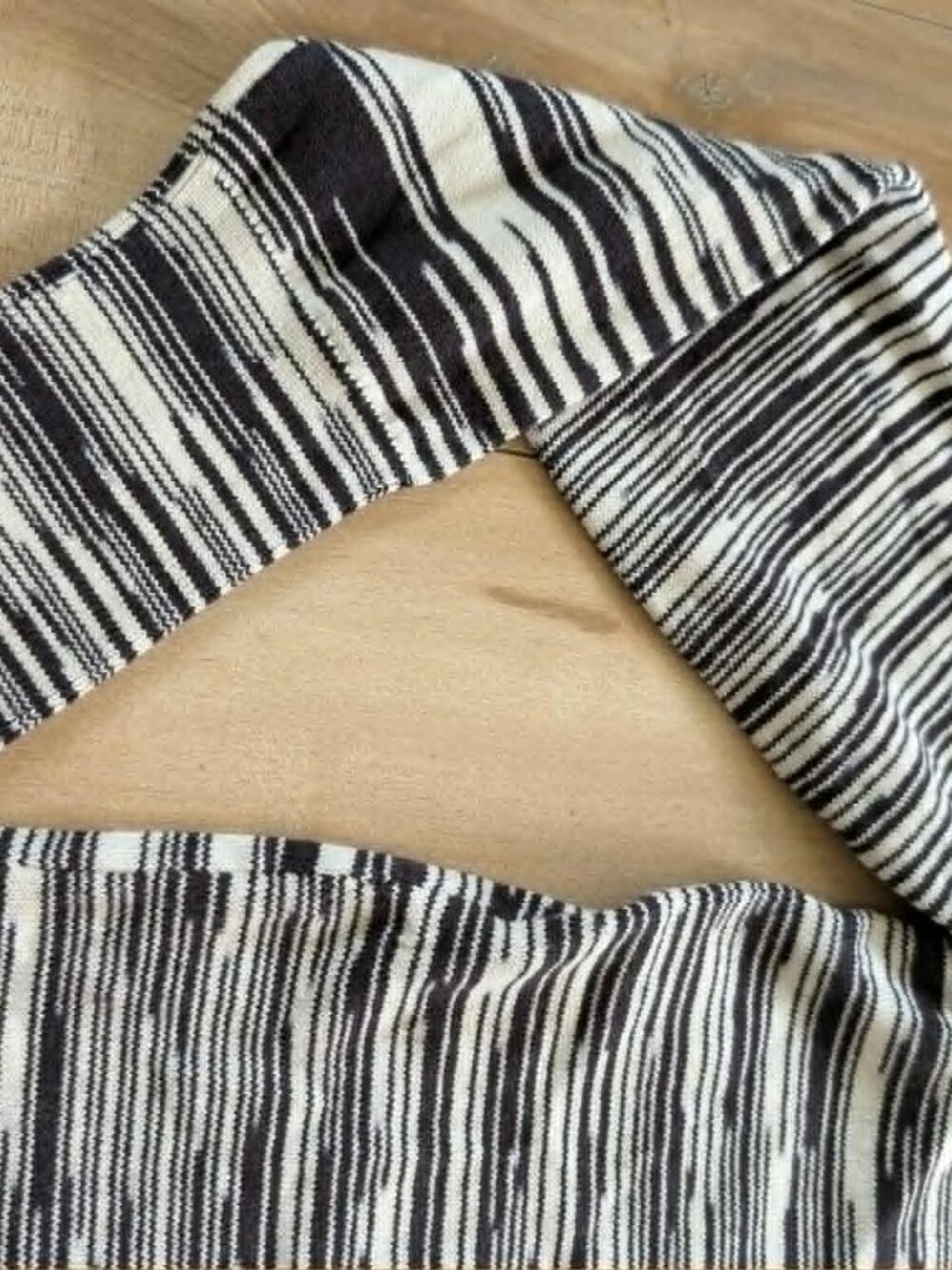 NIC+ZOE Striped Knit Turtleneck Tunic Sweater Medium Black Ivory - Picture 3 of 8